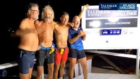 Talisker Whisky Atlantic Challenge The crew at the finish line