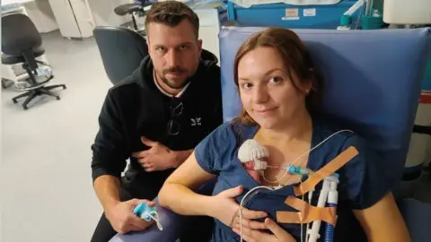 Daniel Chambers Daniel and Chantelle sat with Robyn in hospital