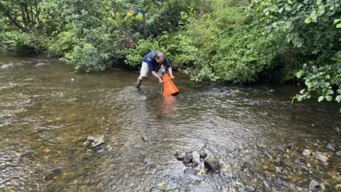 Yorkshire Wate/PA Media Looking for mussels in Yorkshire