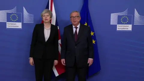 BBC Theresa May and Jean-Claude Juncker