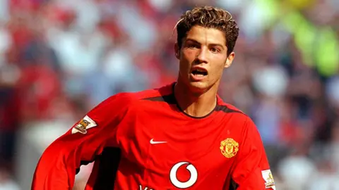 Getty Images Ronaldo playing for Manchester United in 2003