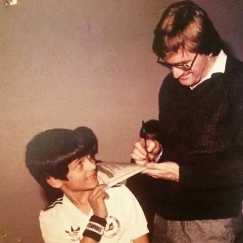 Family photo Darren as a child with Leighton James who played for Swansea and Wales at the time