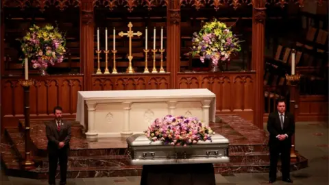 Reuters Former First Lady Barbara Bush lies in repose at St Martin's Episcopal Church in Houston, Texas
