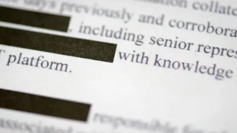 Getty Images Image of a redacted document