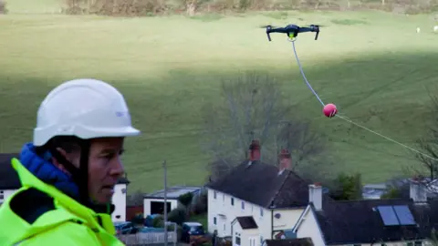 Openreach Drone cable-laying