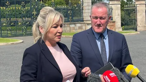 Michelle O'Neill and Conor Murphy spoke after meeting NI Secretary Chris Heaton-Harris