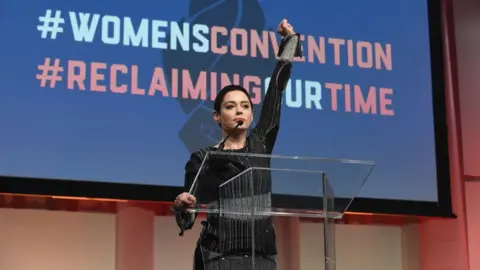 Getty Images A picture of Rose McGowan, who has become a central figure in the #MeToo movement