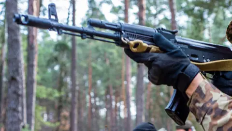 Getty Images Training of Ukrainian volunteer fighters - archive shot