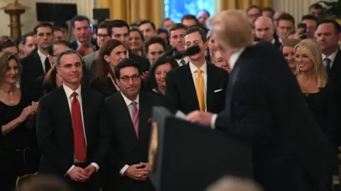 Getty Images Mr Trump thanked his lawyers and Republican lawmakers