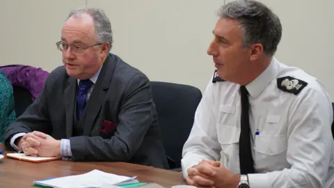 Leicestershire Police PCC Rupert Matthews and Chief Constable Rob Nixon