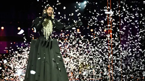 Getty Images Conchita Wurst on stage at the National Lottery's Big Eurovision Welcome concert in Liverpool on 7 May 2023