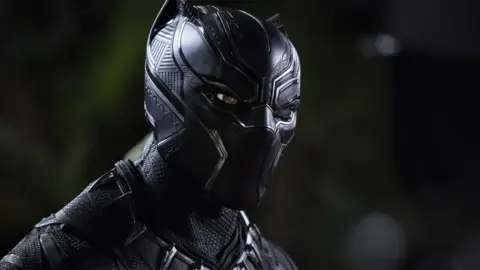 Marvel Studios Black Panther masked in movie still