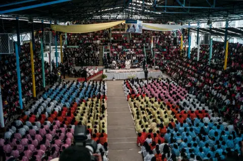 EPA Welcome of Pope Francis in Akamasoa in Antananarivo, Madagascar, 08 September 2019.