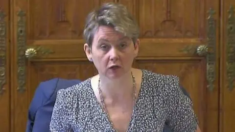 Parliament TV Labour MP Yvette Cooper at a parliamentary hearing