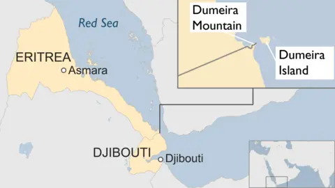 Map of Djibouti and Eritrea