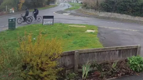 Wiltshire Police CCTV of the teenagers on their bikes after the stabbing