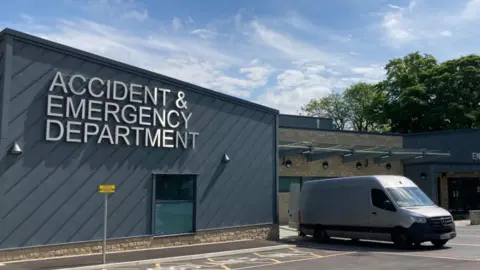 Michelle Lyons/BBC The outside of the A&E department