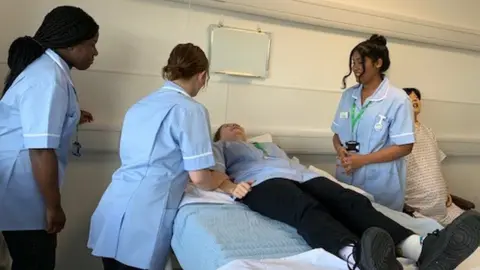 BBC T-Level health care students