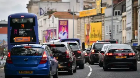 PA Media Queuing traffic in Bristol city centre