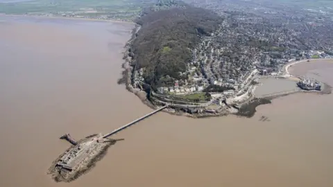 Getty Images Aerial view of Birnbeck Pier in North Somerset