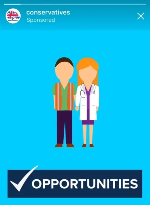 Conservatives/Snapchat A Conservative ad on Snapchat, thought to be the first UK political ad on the platform