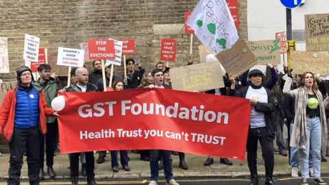 Robert Firth Protesters with banners