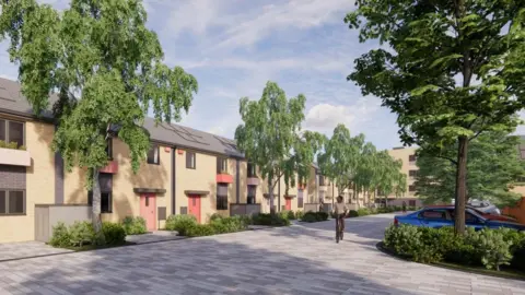 Curo/Stride Treglown An artist's impression of Curo housing association's 70-home development in Imperial Park