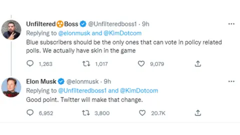 Twitter Elon Musk replying to Tweet