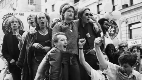 London, Gay Pride parade, Pall Mall, 1979, 30 June