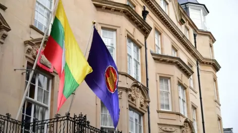 PA Media The Embassy of Myanmar in Mayfair, London,