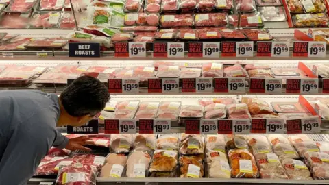 Getty Images Grocery store meat section