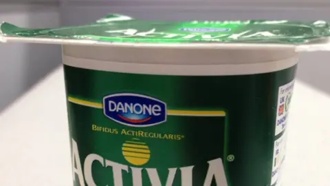 BBC Activia green yoghurt pot
