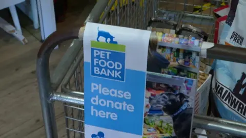 BBC Pet Food Bank sign