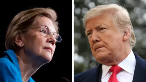 Getty Images/Reuters Composite image of Warren and Trump