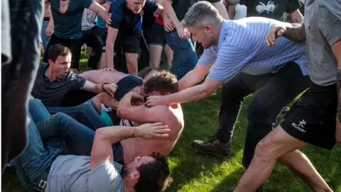 Getty Images Hallaton bottle kicking