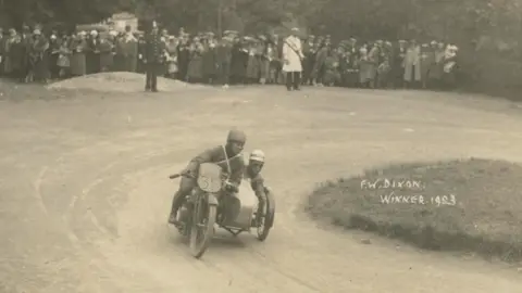 Manx National Heritage Freddie Dixon and Walter Denny at Ramsey hairpin in 1923