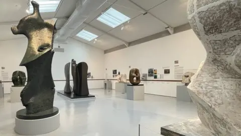 Theo Chikomba/BBC Henry Moore: The Sixties exhibition with sculptures