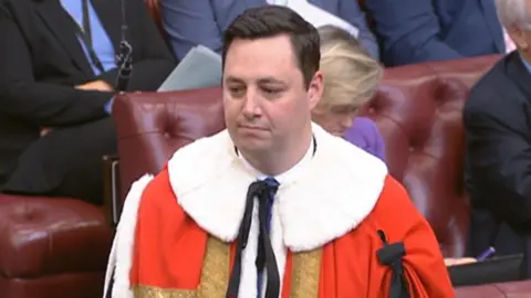 House of Lords Lord Houchen being introduced to the House of Lords