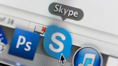 Getty Images The Skype app logo on a Mac