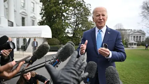 Biden speaks to press