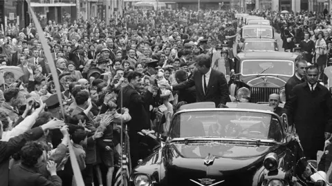 Getty Images John Kennedy's great-uncle President John F Kennedy visiting Ireland in 1963