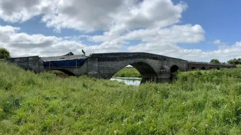 The damaged bridge