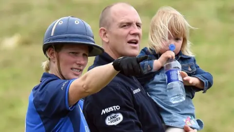 PA Zara Tindall and her husband Mike with oldest daughter, Mia