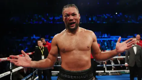 Joe Joyce with his swollen eye after defeat