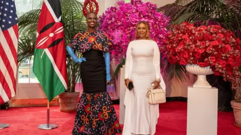 Reuters Caroline A Wanga and Barkue Tubman arrive for an official State Dinner held by US President Joe Biden in honour of Kenyan President William Ruto at the White House in Washington, US, 23 May 2024