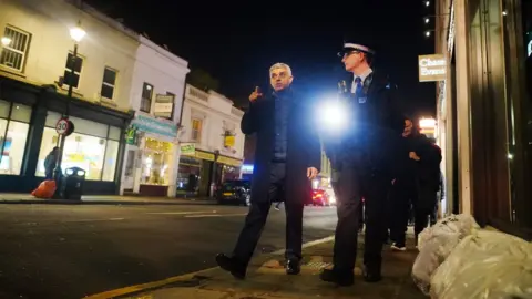 Sadiq Khan on patrol with the Met