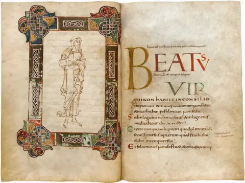 Corpus Christi College, Cambridge Frontispiece and Psalm 1 in the Becket psalter