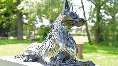 British Ironwork Centre Police dog statue