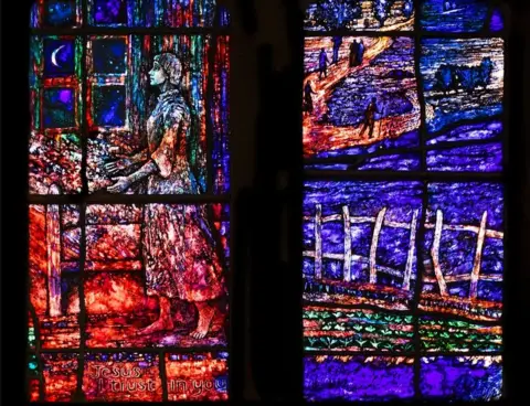 Stella Fitzgerald/Historic England The stained glass in the east window