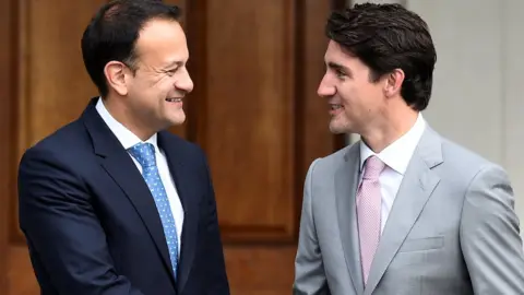 Reuters Leo Varadkar and Justin Trudeau in Dublin